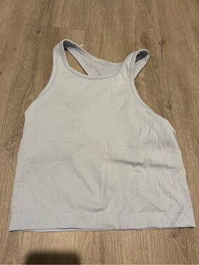 Lululemon Ebb to Street Cropped Tank Size 4 - Light Blue